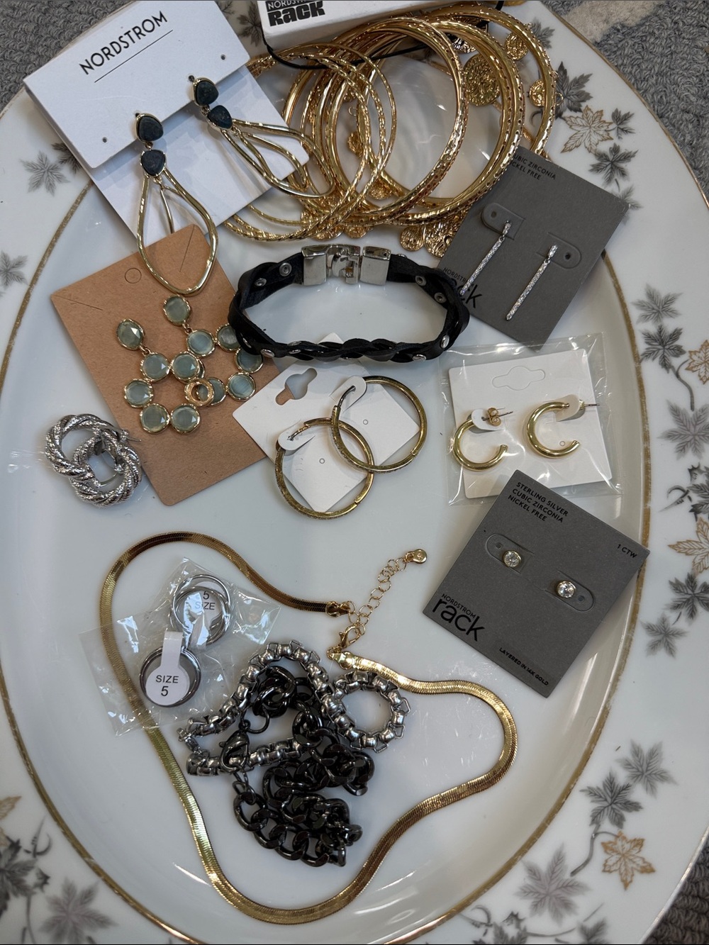 Nordstrom Mixed Gold and Black Jewelry bundle